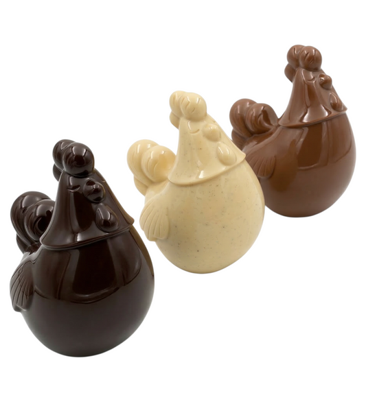 Filled chocolate hen